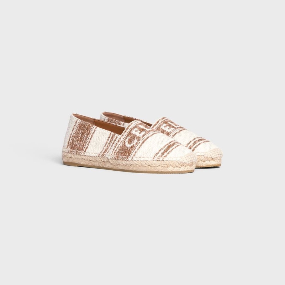Celine FLAT ESPADRILLE WITH SIGNATURE IN CANVAS